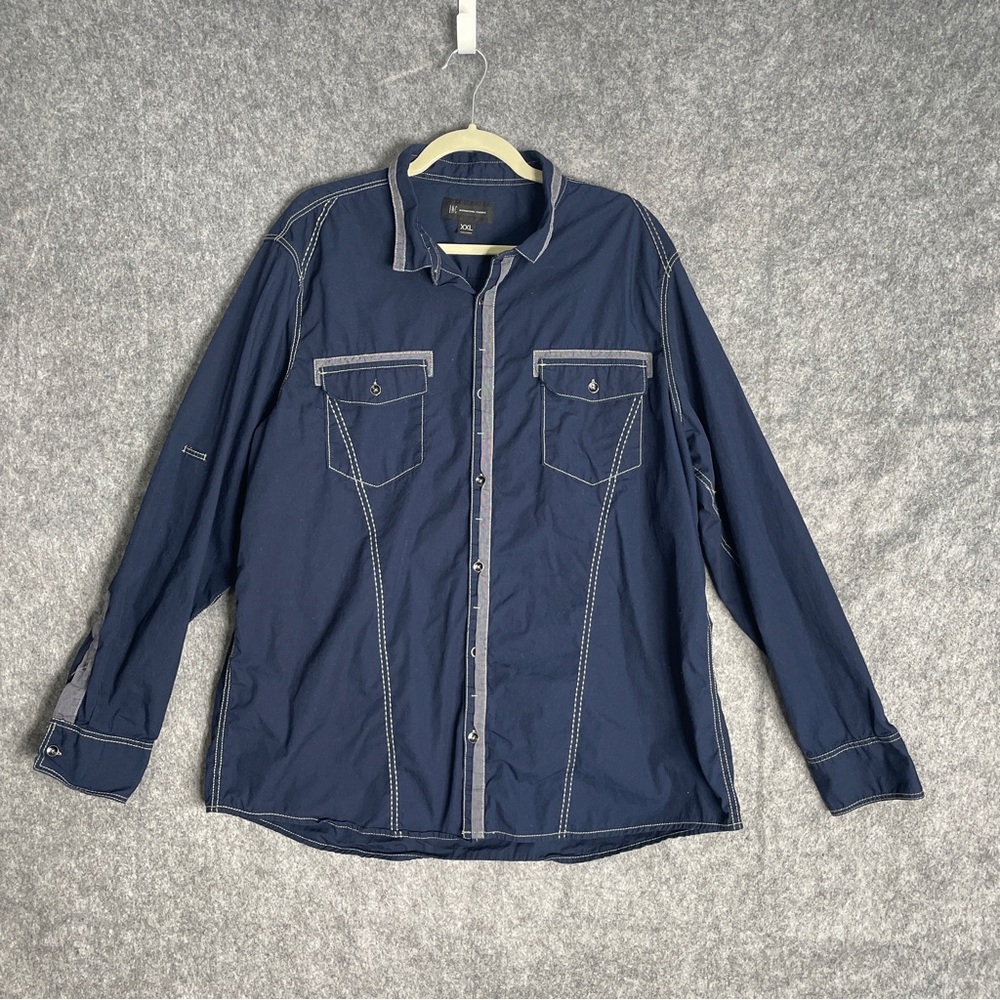 INC International Concepts Men’s Navy Button Down Shirt Size XXL